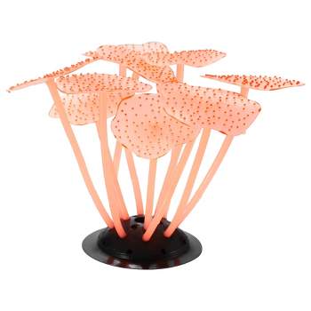 Unique Bargains Glowing Silicone Aquarium Mushroom Coral Fish Tank Decoration