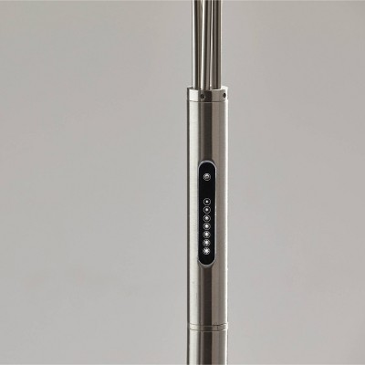Zodiac Brushed Steel Multi-Head Adjustable Arc Floor Lamp