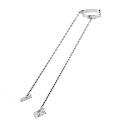 DuraVent DuraPlus Extended Roof Bracket Chimney Support Brace to Stabilize Pipe, 8-Inch Mounting Bracket with Adjustable Legs 67 to 114 Inches, Silver