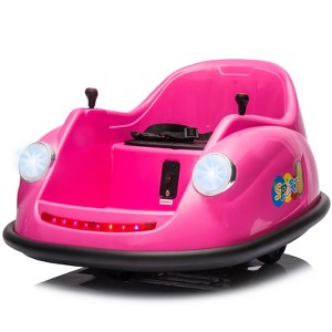 12V Kids Bumper Car w/Remote, 2-Speed Electric Ride On Toy, 360° Spin, Music, LED Lights, Safety Belt - 1 of 4