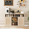 Rattan Buffet Storage Cabinet, 47" Sideboard Coffee Bar Cabinet with 2 Rattan Doors - 3 of 4