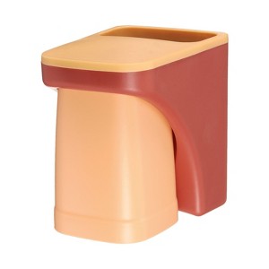 Unique Bargains Durable Plastic Magnetic Two-in-One Design No-Punch Installation Toothbrush Holder - 1 of 4