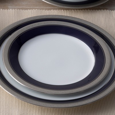 Cobalt Platinum Porcelain 5-Piece Formal Place Setting