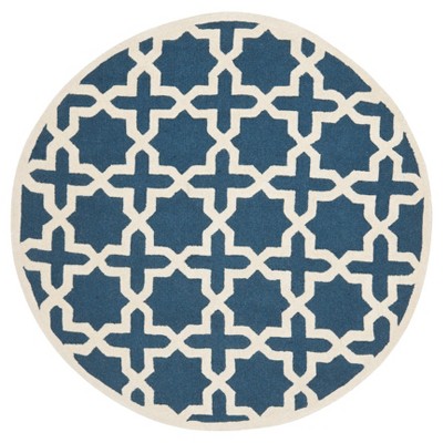 4'x4' Round Marnie Rug III Navy Blue/Ivory Round - Safavieh