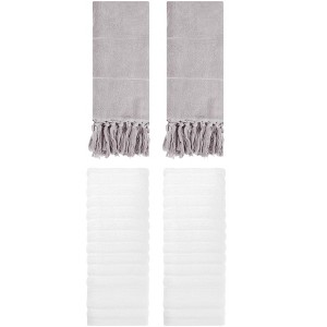 REGALWOVEN 4 Packs Solid Absorbent Soft Cotton Hand Towels 14" x 30" - 1 of 4