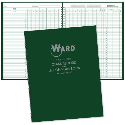 WARD Combination Class Record Plan Book 9 10 Weeks 8 Periods Per Day 8 12 X 11 - Office Depot