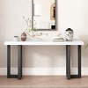 Geometric Design Console Table with Solid Pine Legs, Modern Entryway, Hallway, Living Room, and Bedroom Table - 2 of 4