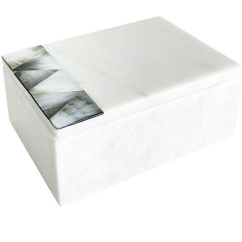 Grey Mother Of Pearl White Marble Decor Box (large) - Anaya : Target