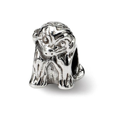 Black Bow Jewelry Sterling Silver Sitting Puppy Bead Charm