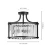 Rennnsan Nostin 14" W 4 - Light Rectangle Drum Crystal Modern Glam Dimmable Semi Flush Mount in Black - 3 of 4