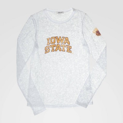 NCAA Iowa State Cyclones Long Sleeve Burnout Crew T-Shirt - White XL