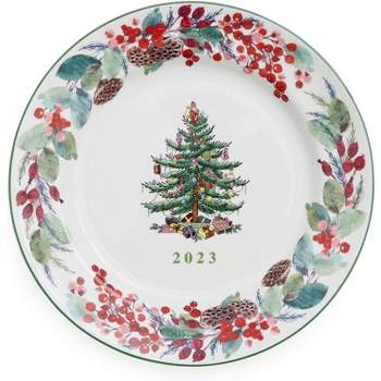Spode Christmas Tree 2023 Annual Collector Plate, 8 Inch Christmas Collectable and Decorative Plate, White