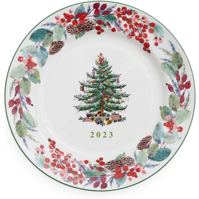 Spode Christmas Tree 2023 Annual Collector Plate, 8 Inch Christmas Collectable and Decorative Plate, White, 1 of 7