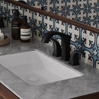 Matte Black Widespread Double Handle Bathroom Faucet Set