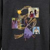 Women's - Disney - Collage OF Friends Lightweight French Terry Wide Neck Long Sleeve Shirt - 2 of 4