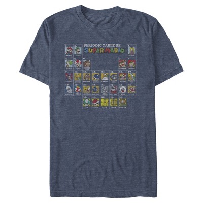 Men's Nintendo Periodic Table Of Super Mario T-shirt - Navy Blue ...