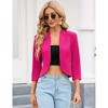 Coolmee Womens Blazers Business Casual 3/4 Sleeve Cropped Blazer Jacket Collarless Open Front Suit Jacket - 3 of 4