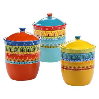 Certified International Valencia Canister Set 3 pc. 54, 72, 104 oz.