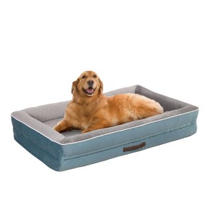 Flannel Waterproof Pet Bed Non-Slip Bottom Egg Crate Foam with Removable Washable Cover - 1 of 1