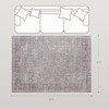 Traditional Floral Area Rug, Machine Washable Non-Slip Carpet for Living Room, Bedroom, Dining Room, Grey and Brown - 4 of 4