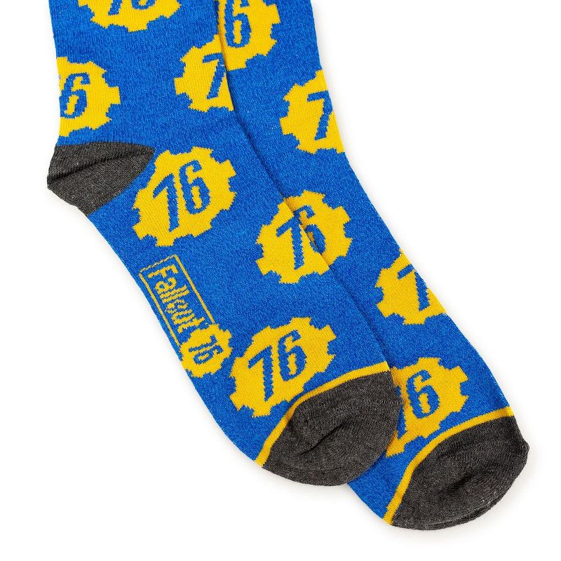 Bioworld Fallout Collectibles | Blue & Yellow Crew Socks | BIOWORLD Fallout collection, 3 of 8