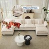 Sectional Sofa, Corduroy Cloud Couch with Movable Ottoman & Throw Pillows,  L/U-Shaped Sofa, for Living Rooms, Offices, Bedroom, Apartment - 3 of 4