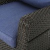 FIONECA Outdoor Club Chairs Set of 2, Acacia Wood Frame with Blue Cushions, All-Weather Patio Chairs for Garden & Porch - 4 of 4