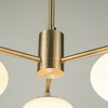 ALOADECOR Mid Century Modern Opal Glass Chandelier Classic Globe Pendant Light For Dining Room Living Room - 4 of 4