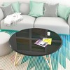 Round Tempered Glass Table Top black Glass 1/2" Inch Thick Beveled Polished Edge - 2 of 4