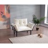 TiramisuBest Metal Legs Futon Loveseat, Black Chenille Upholstery, Compact 2-Seater Sofa, Durable Metal Frame, Easy Assembly - 2 of 4