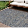 Khaki And Denim Blue Oriental Washable Indoor Outdoor Area Rug - 2 of 4
