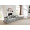 Dolonm 103.2 in. Corduroy L-Shaped Cloud Sectional 4-Seater Sofa Deep Seat Couch No Assembly（Black） - 3 of 4