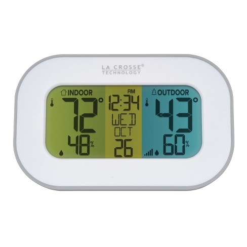 La Crosse Technology® Battery-Powered Tri-Color LCD Wireless 2-Piece  Digital Weather Thermometer Station with Hygrometer and Calendar