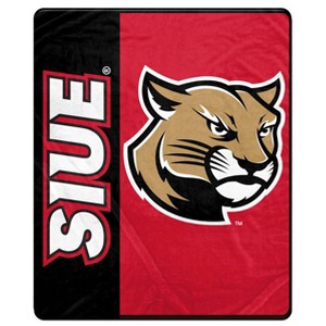 NCAA Southern Illinois Edwardsville Cougars Ultra Soft Tailgate Throw Blanket - 1 of 2