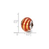 Black Bow Jewelry Golden Red Striped Murano Glass & Sterling Silver Bead Charm, 14mm - 3 of 4