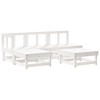 vidaXL Patio Furniture Set with Cushions Outdoor Lounge Set 5 Piece Solid Wood - White Pine - 3 of 4