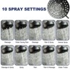 SEVOBAL Shower Faucets High-Pressure Rain Shower Head with 10 Spray Modes, 4.7" Fixed Bathroom Rainfall Showerhead, Black, 4.72"*4.72"*2" - 2 of 4