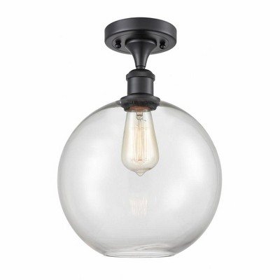 Athens - 1 Light Semi-Flush Mount In Industrial Style-15 Inches Tall and 10 Inches Wide