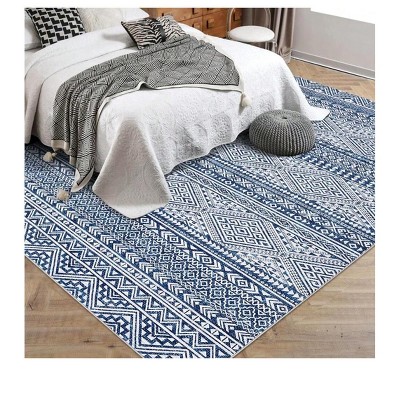 Machine Washable Area Rugs, Distressed Rugs, Under Dinning Table Stain Resistant Rug