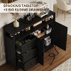 coucheta 47" Buffet Cabinet with Storage, with 2 Doors & 3 Drawers, Farmhouse Kitchen Buffet Table with Built-In Power Outlet, for Living Room,Dining - 3 of 4
