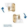 Progress Lighting Singleton 1-Light Vanity Fixture, Vintage Brass, Clear Glass Shade - 2 of 4