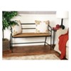 Metal and Wood Bench Slat Back Black/Brown - Olivia & May - 4 of 4