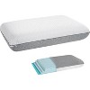 Vipbear Adjustable Firm Memory Foam Pillow for Sleeping Set of 2, Slim Pillows,Two Sides Cover, Neckpain Relief,Washable, for Side Sleeper, King - 3 of 4
