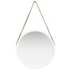 vidaXL Wall Mirror with Strap 16.7" White - 2 of 4