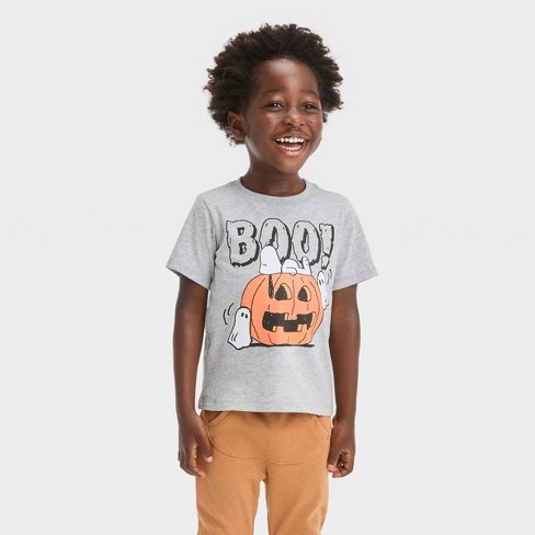 Tablet Intuition Igangværende Toddler Boys' Snoopy Halloween Short Sleeve T-shirt - Gray : Target