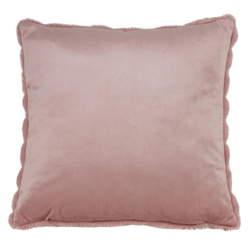 Saro Lifestyle Chevron Faux Fur Poly Filled Throw Pillow, 18", Pink, 2 of 4