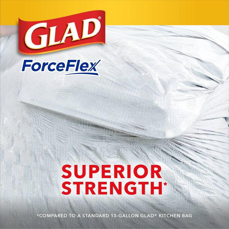 Glad ForceFlex Tall Kitchen Drawstring Trash Bags - Unscented - 13 Gallon, 4 of 17