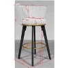 ORRD 26" Swivel Bar Stools, Set of 2, Upholstered Velvet with Backs & Metal Legs - 4 of 4
