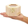 Juvale 3 Pack Unfinished Hexagon Wooden Box with Window and French Buckle for DIY Crafts, Jewelry Stroage and Wedding Souvenirs - 4 of 4