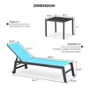 PURPLE LEAF Patio Chaise Lounge Set 2 Pieces Textilene Pool Lounge Chairs with Wheels Sunbathing Chair for Outdoor, Beach, Yard, Side Table Included - 4 of 4